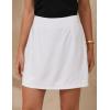 imageIDEALSANXUN Womens Cotton Linen Skirt High Waisted Summer Pencil Mini SkirtWhite