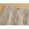 imageIDEALSANXUN Womens Cotton Linen Skirts Spring Summer A Line Midi Skirt with Pockets Beach Vacation ClothesBeige