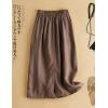 imageIDEALSANXUN Womens Cotton Linen Skirts Spring Summer A Line Midi Skirt with Pockets Beach Vacation ClothesCoffee