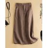 imageIDEALSANXUN Womens Cotton Linen Skirts Spring Summer A Line Midi Skirt with Pockets Beach Vacation ClothesCoffee