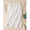 imageIDEALSANXUN Womens Cotton Linen Skirts Spring Summer A Line Midi Skirt with Pockets Beach Vacation ClothesWhite