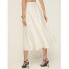 imageIDEALSANXUN Womens Cotton Linen Skirts Spring Summer A Line Pleated Maxi Midi Skirt with PocketsBeige