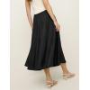 imageIDEALSANXUN Womens Cotton Linen Skirts Spring Summer A Line Pleated Maxi Midi Skirt with PocketsBlack