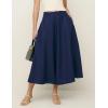 imageIDEALSANXUN Womens Cotton Linen Skirts Spring Summer A Line Pleated Maxi Midi Skirt with PocketsNavy