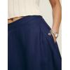 imageIDEALSANXUN Womens Cotton Linen Skirts Spring Summer A Line Pleated Maxi Midi Skirt with PocketsNavy
