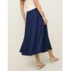 imageIDEALSANXUN Womens Cotton Linen Skirts Spring Summer A Line Pleated Maxi Midi Skirt with PocketsNavy
