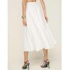 imageIDEALSANXUN Womens Cotton Linen Skirts Spring Summer A Line Pleated Maxi Midi Skirt with PocketsWhite