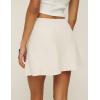 imageIDEALSANXUN Womens Cotton Linen Skirts Spring Summer High Waisted A Line Mini SkirtBeige