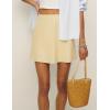 imageIDEALSANXUN Womens Cotton Linen Skirts Spring Summer High Waisted A Line Mini SkirtKhaki