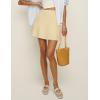 imageIDEALSANXUN Womens Cotton Linen Skirts Spring Summer High Waisted A Line Mini SkirtKhaki