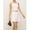 imageIDEALSANXUN Womens Cotton Linen Skirts Spring Summer High Waisted A Line Mini SkirtWhite