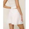 imageIDEALSANXUN Womens Cotton Linen Skirts Spring Summer High Waisted A Line Mini SkirtWhite