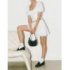 imageIDEALSANXUN Womens Cotton Linen Skirts Spring Summer High Waisted A Line Mini SkirtWhite