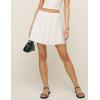imageIDEALSANXUN Womens Cotton Linen Skirts Spring Summer High Waisted A Line Mini SkirtWhite