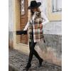 imageIDEALSANXUN Womens Double Breasted Plaid Vest Tops Fall Winter Sleeveless Blazer JacketsBrown