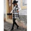 imageIDEALSANXUN Womens Double Breasted Plaid Vest Tops Fall Winter Sleeveless Blazer JacketsGrey