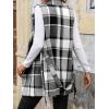 imageIDEALSANXUN Womens Double Breasted Plaid Vest Tops Fall Winter Sleeveless Blazer JacketsGrey