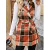 imageIDEALSANXUN Womens Double Breasted Plaid Vest Tops Fall Winter Sleeveless Blazer JacketsOrange