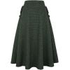 imageIDEALSANXUN Womens Fall Winter High Waisted Wool Plaid Aline Long SkirtArmy