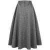 imageIDEALSANXUN Womens Fall Winter High Waisted Wool Plaid Aline Long SkirtBlackwhite