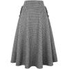 imageIDEALSANXUN Womens Fall Winter High Waisted Wool Plaid Aline Long SkirtBlackwhite