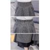 imageIDEALSANXUN Womens Fall Winter High Waisted Wool Plaid Aline Long SkirtBlackwhite