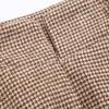 imageIDEALSANXUN Womens Fall Winter High Waisted Wool Plaid Aline Long SkirtCamel