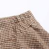 imageIDEALSANXUN Womens Fall Winter High Waisted Wool Plaid Aline Long SkirtCamel