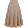 imageIDEALSANXUN Womens Fall Winter High Waisted Wool Plaid Aline Long SkirtCamel