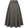 imageIDEALSANXUN Womens Fall Winter High Waisted Wool Plaid Aline Long SkirtCoffee