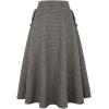 imageIDEALSANXUN Womens Fall Winter High Waisted Wool Plaid Aline Long SkirtCoffee