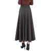 imageIDEALSANXUN Womens Fall Winter High Waisted Wool Plaid Aline Long SkirtCoffee