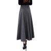 imageIDEALSANXUN Womens Fall Winter High Waisted Wool Plaid Aline Long SkirtDark Grey
