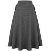 imageIDEALSANXUN Womens Fall Winter High Waisted Wool Plaid Aline Long SkirtDark Grey