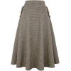imageIDEALSANXUN Womens Fall Winter High Waisted Wool Plaid Aline Long SkirtKhaki