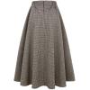 imageIDEALSANXUN Womens Fall Winter High Waisted Wool Plaid Aline Long SkirtKhaki