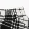 imageIDEALSANXUN Womens Fall Winter High Waisted Wool Plaid Aline Long SkirtPlaid Black White