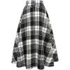 imageIDEALSANXUN Womens Fall Winter High Waisted Wool Plaid Aline Long SkirtPlaid Black White
