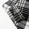 imageIDEALSANXUN Womens Fall Winter High Waisted Wool Plaid Aline Long SkirtPlaid Black White