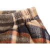 imageIDEALSANXUN Womens Fall Winter High Waisted Wool Plaid Aline Long SkirtPlaid Brown