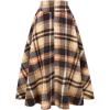 imageIDEALSANXUN Womens Fall Winter High Waisted Wool Plaid Aline Long SkirtPlaid Brown
