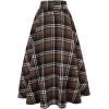 imageIDEALSANXUN Womens Fall Winter High Waisted Wool Plaid Aline Long SkirtPlaid Coffee