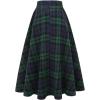 imageIDEALSANXUN Womens Fall Winter High Waisted Wool Plaid Aline Long SkirtPlaid Green