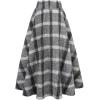 imageIDEALSANXUN Womens Fall Winter High Waisted Wool Plaid Aline Long SkirtPlaid Grey