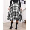 imageIDEALSANXUN Womens Fall Winter High Waisted Wool Plaid Aline Long SkirtPlaid Grey New