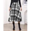 imageIDEALSANXUN Womens Fall Winter High Waisted Wool Plaid Aline Long SkirtPlaid Grey New