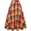 imageIDEALSANXUN Womens Fall Winter High Waisted Wool Plaid Aline Long SkirtPlaid Orange