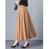 imageIDEALSANXUN Womens Fall Winter High Waisted Wool Plaid Aline Long SkirtPure Khaki