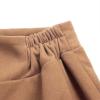 imageIDEALSANXUN Womens Fall Winter High Waisted Wool Plaid Aline Long SkirtPure Khaki