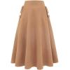 imageIDEALSANXUN Womens Fall Winter High Waisted Wool Plaid Aline Long SkirtPure Khaki